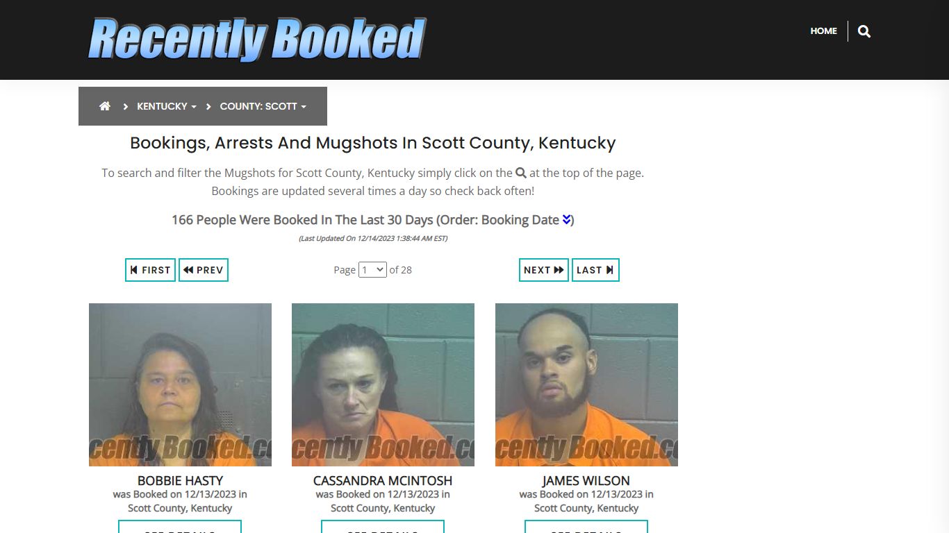 Recent bookings, Arrests, Mugshots in Scott County, Kentucky