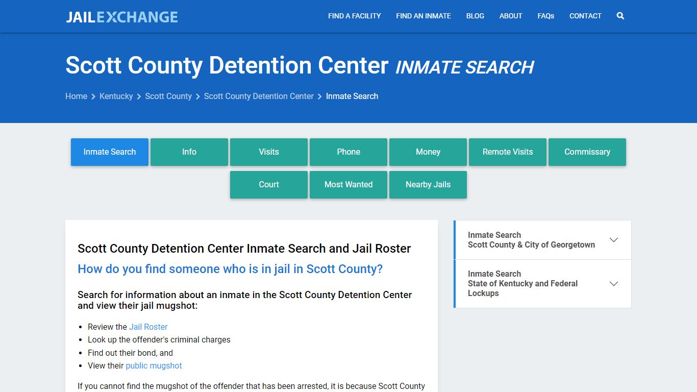 Inmate Search: Roster & Mugshots - Scott County Detention Center, KY