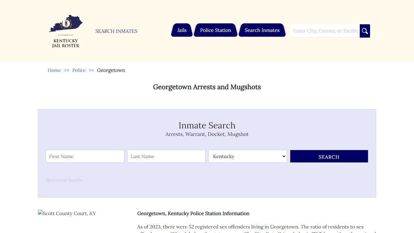 Georgetown Arrests and Warrants | Jail Roster Search